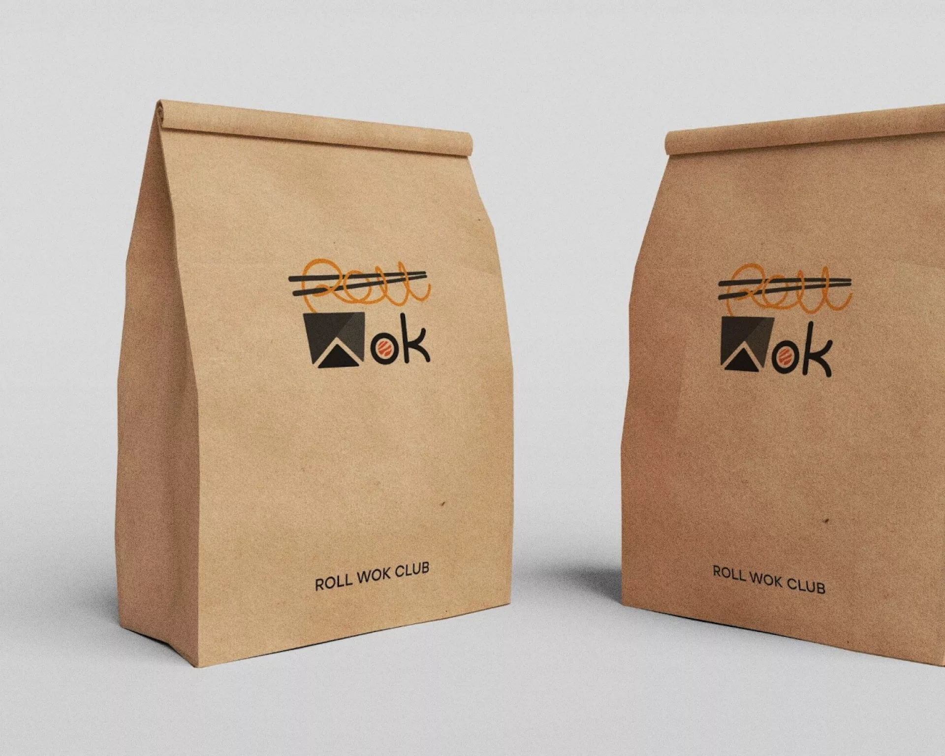 Создание дизайна упаковки суши-бара «Roll Wok Club» в Кировске